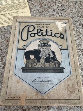 Rare Vintage 1935 Politics Board Game Parker Brothers